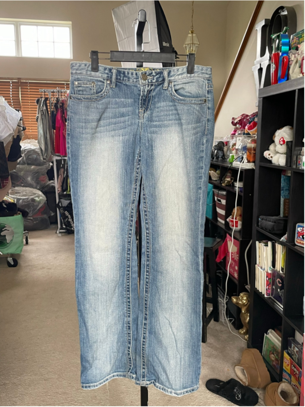 Women's Maurices Blue Jeans Juniors Size 9 with Yellow Stitching